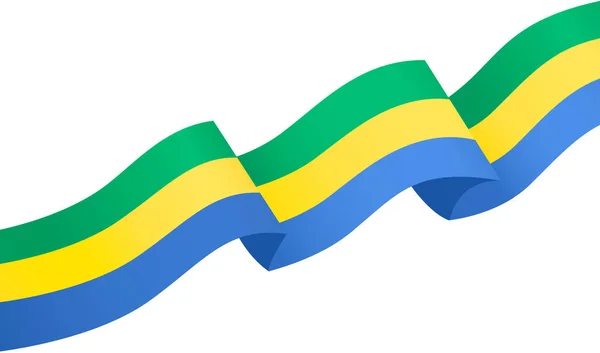 Gabon Bayrak Dalgası Png Veya Şeffaf Arkaplanda Izole Edildi — Stok Vektör