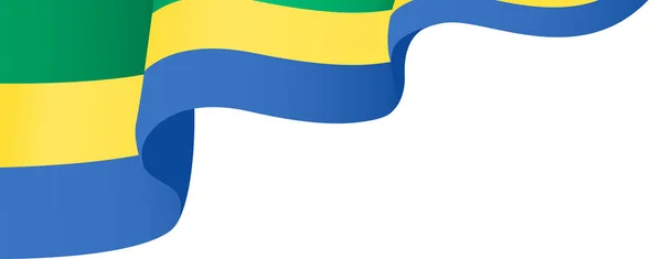Fala Flagi Gabonu Izolowana Png Lub Przezroczystym Tle — Wektor stockowy
