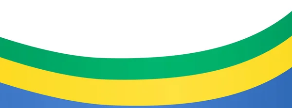 Gabun Flagge Welle Isoliert Auf Png Oder Transparentem Hintergrund — Stockvektor