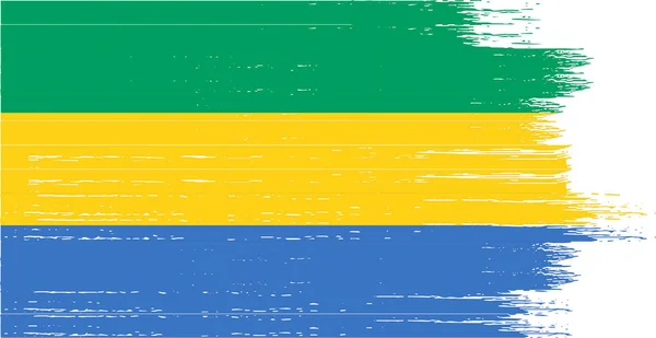 Gabon Zászló Ecset Festék Texturált Elszigetelt Png Háttér — Stock Vector