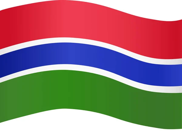 Gambia Flagge Schwenken Isoliert Auf Png Oder Transparentem Hintergrund — Stockvektor