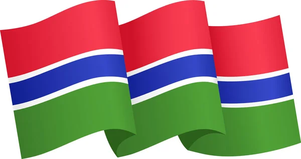 Gambia Zászló Hullám Elszigetelt Png Vagy Átlátszó Háttér — Stock Vector