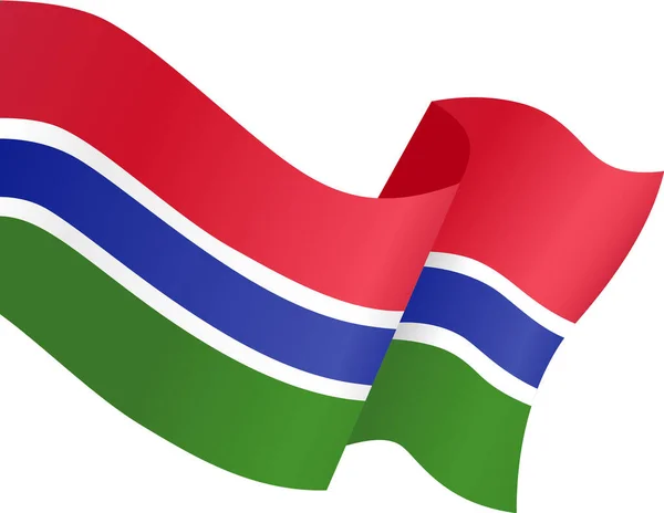 Gambia Flag Wave Isolated Png Transparent Background — Stock Vector