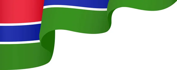 Gambie Vlajka Vlna Izolované Png Nebo Průhledné Pozadí — Stockový vektor