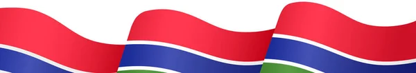 Gambia Flagga Våg Isolerad Png Eller Transparent Bakgrund — Stock vektor