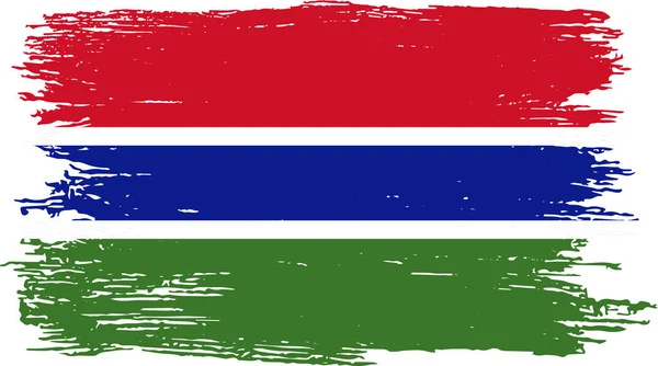 Gambia Vlag Met Penseel Verf Getextureerd Geïsoleerd Png Achtergrond — Stockvector