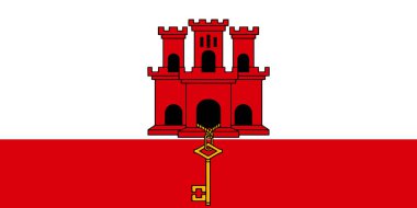 Gibraltar bayrak dalgası png veya şeffaf arkaplanda izole edildi