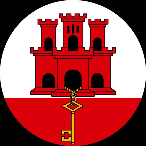 Tlačítko Vlajky Gibraltaru Bílém Pozadí — Stockový vektor
