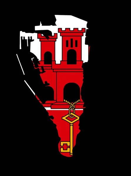 Прапор Гібралтару Карті Прозорому Тлі — стоковий вектор