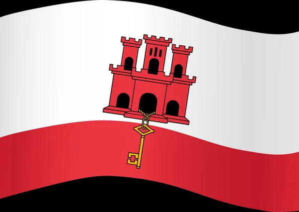 Onda Bandeira Gibraltar Isolado Png Fundo Transparente — Vetor de Stock