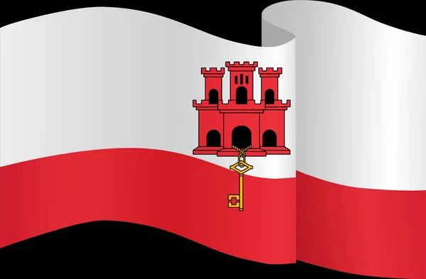 Gibraltar Bayrak Dalgası Png Veya Şeffaf Arkaplanda Izole Edildi — Stok Vektör