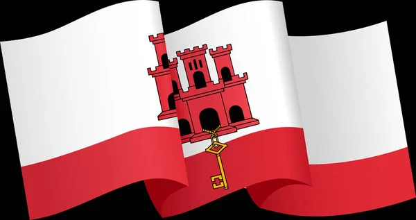 Gibraltar Vlaggengolf Geïsoleerd Png Transparante Achtergrond — Stockvector