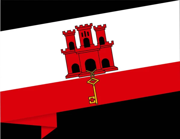 Gibraltar Drapeau Vague Isolé Sur Fond Png Transparent — Image vectorielle