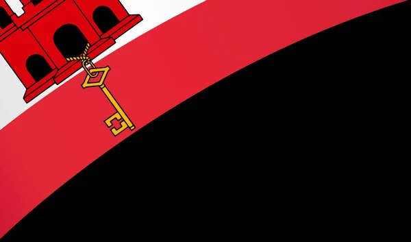 Gibraltári Zászló Hullám Izolált Png Vagy Átlátszó Háttér — Stock Vector