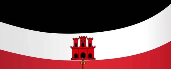 Gibraltar Flagga Våg Isolerad Png Eller Transparent Bakgrund — Stock vektor