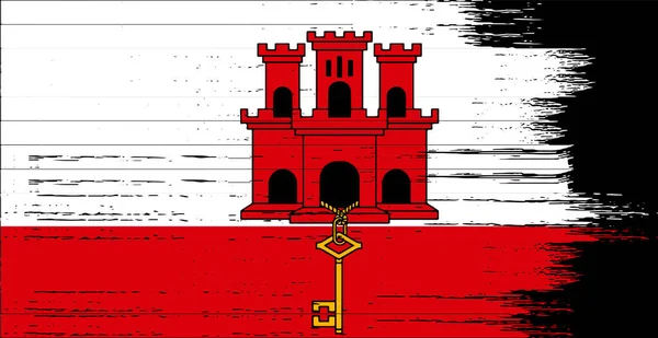 Fırça Boyalı Gibraltar Bayrağı Png Arka Planında Izole Edilmiş — Stok Vektör