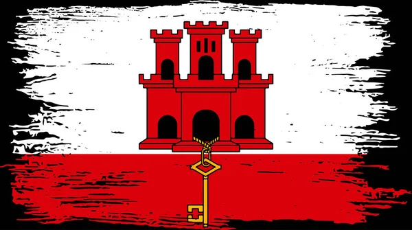 Fırça Boyalı Gibraltar Bayrağı Png Arka Planında Izole Edilmiş — Stok Vektör