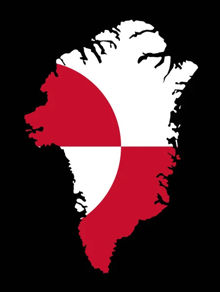 Флаг Гренландии Карте Прозрачном Фоне — стоковый вектор