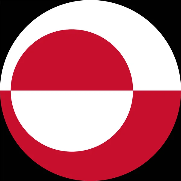 Grönlands Flagga Knapp Vit Bakgrund — Stock vektor