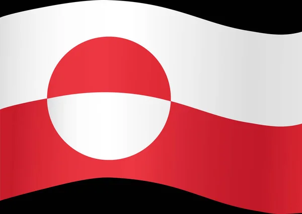 Grönland Bayrak Dalgası Png Veya Şeffaf Arkaplanda Izole Edildi — Stok Vektör
