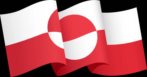 Grenlandzka Fala Flagowa Odizolowana Png Lub Przejrzystym Tle — Wektor stockowy