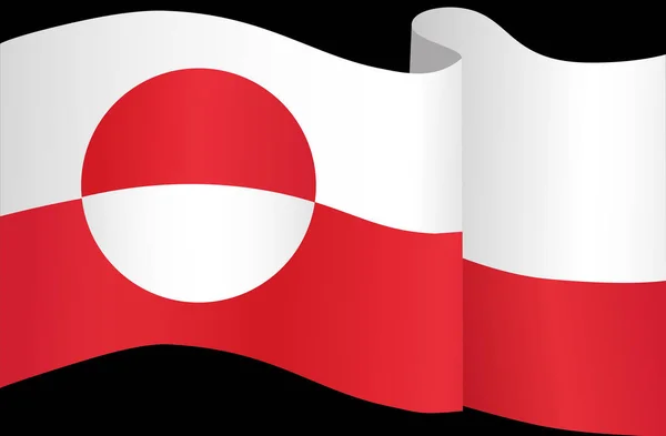 Grönlands Flagga Våg Isolerad Png Eller Transparent Bakgrund — Stock vektor