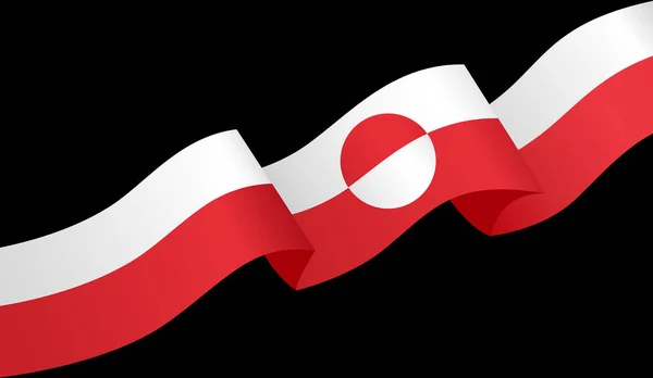 Волна Флага Гренландии Изолирована Png Прозрачном Фоне — стоковый вектор