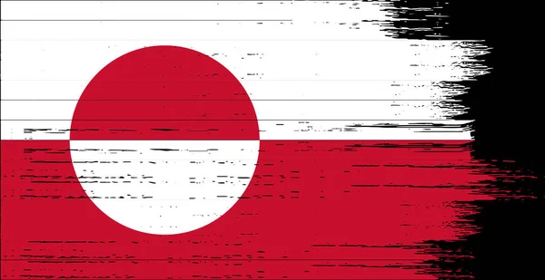 Grönlands Flagga Med Pensel Färg Strukturerad Isolerad Png Bakgrund — Stock vektor