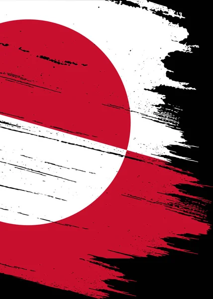 Bandiera Della Groenlandia Con Pennello Vernice Testurizzata Isolato Sfondo Png — Vettoriale Stock