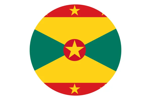 Grenada Bandeira Botão Fundo Branco — Vetor de Stock