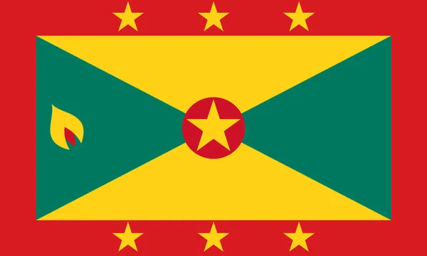 Grenada Flagga Våg Isolerad Png Eller Transparent Bakgrund — Stock vektor