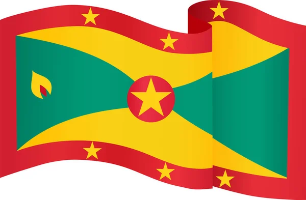 Grenada Flagga Våg Isolerad Png Eller Transparent Bakgrund — Stock vektor