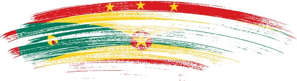 Flaga Grenada Farbą Pędzelkową Teksturowane Izolowane Tle Png — Wektor stockowy