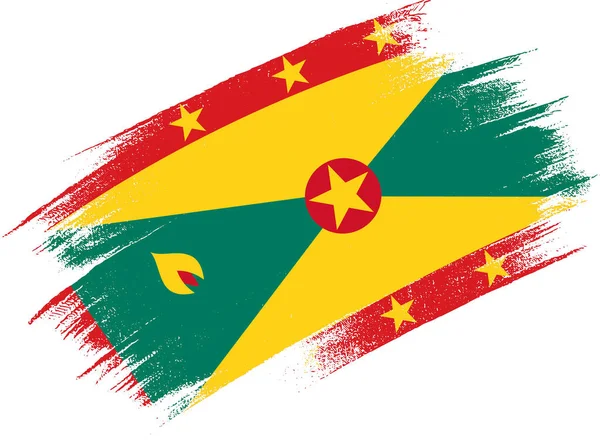 Grenada Vlajka Štětcem Texturou Izolované Pozadí Png — Stockový vektor