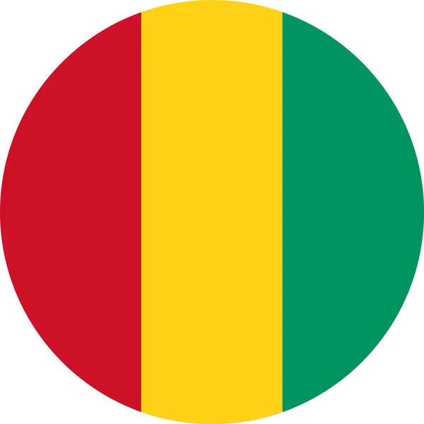 Guinea Flaga Przycisk Białym Tle — Wektor stockowy