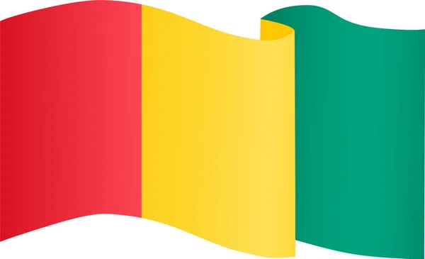 Guinea Flagge Welle Isoliert Auf Png Oder Transparentem Hintergrund — Stockvektor