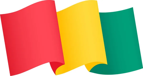 Guinea Flag Wave Isolated Png Transparent Background — Stock Vector