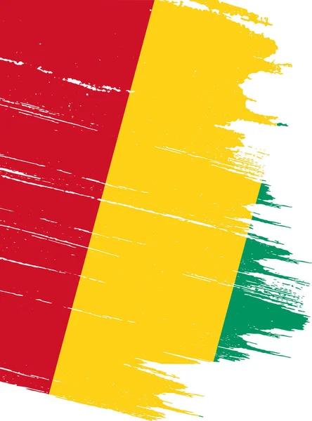 Прапор Гвінеї Фарбою Пенг Має Текстуру Ізольовану Задньому Плані — стоковий вектор