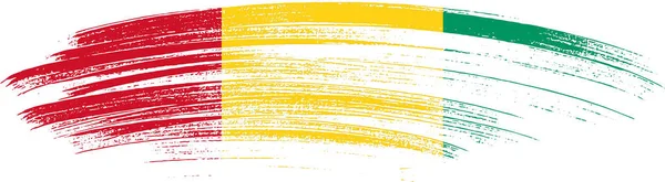 Drapeau Guinée Avec Peinture Pinceau Texturé Isolé Sur Fond Png — Image vectorielle