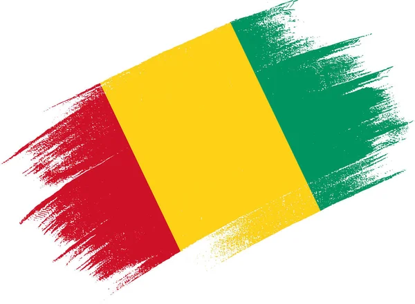 Flaga Gwinea Farbą Pędzelkową Teksturowane Izolowane Tle Png — Wektor stockowy