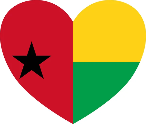 Прапор Гвінеї Бісау Формі Серця Ізольований Прозорому Тлі — стоковий вектор
