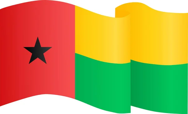Guinea Bissau Vlajková Vlna Izolovaná Png Nebo Průhledném Pozadí — Stockový vektor