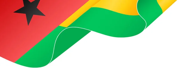 Guinea Bissau Flag Wave Isolated Png Transparent Background — Stock Vector