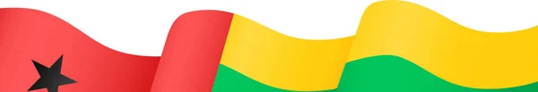 Волна Флага Гвинеи Бисау Изолирована Png Прозрачном Фоне — стоковый вектор
