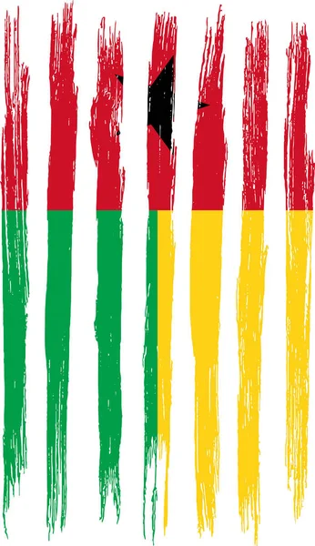 Guinee Bissau Vlag Met Penseel Verf Getextureerd Geïsoleerd Png Achtergrond — Stockvector