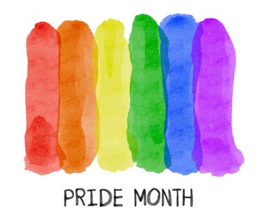 Gökkuşağı bayrağı suluboya arka plan. LGBT Onur Ay dokusu konsepti. vektör