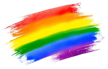 Gökkuşağı bayrağı suluboya arka plan. LGBT Onur Ay dokusu konsepti. vektör