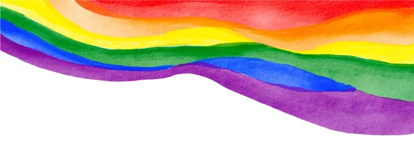 Rainbow Flag Watercolor Background Lgbt Orgulho Mês Textura Conceito Vetor —  Vetores de Stock