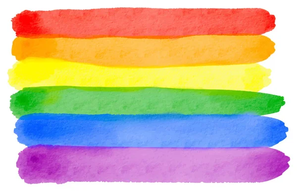Regenbogenflagge Aquarell Background Lgbt Pride Monat Texturkonzept Vektor — Stockvektor