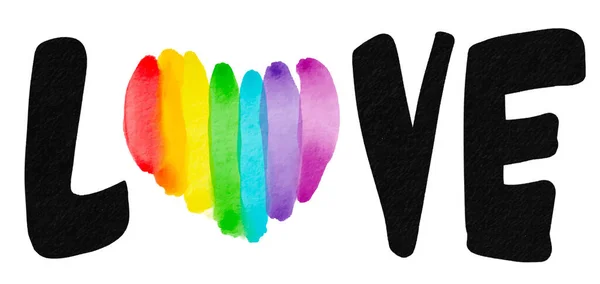 Lmbt Pride Hónap Akvarell Textúra Koncepció Szivárvány Szerelmes Üzenet Vektor — Stock Vector